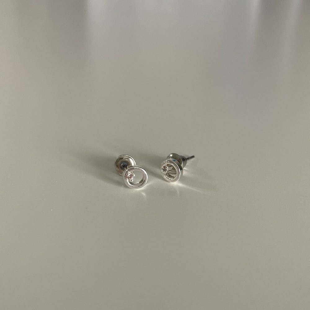 Silver earring studs